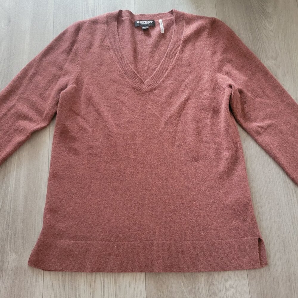Repeat Cashmere V-Neck Sweater  XS - Picture 4 of 6